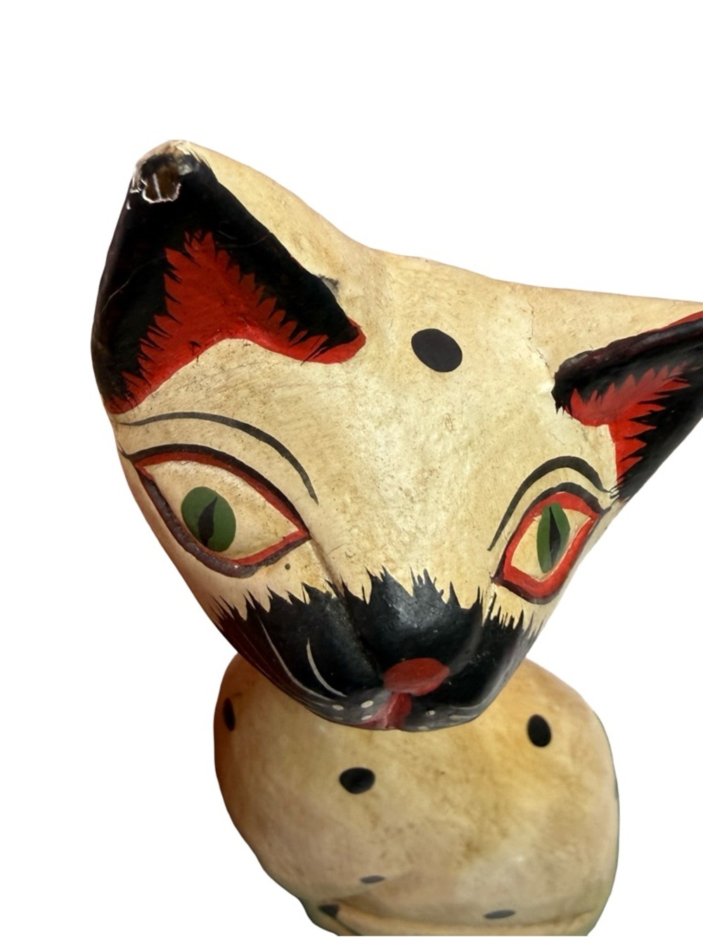 Cat Bookends VTG Set Of 2 Wooden Handmade Sitting Pair Folk Art Handpainted Cats - Picture 10 of 14